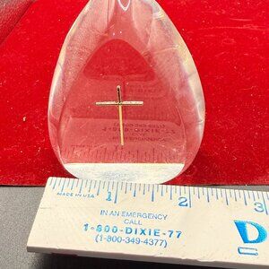 3d crystal paperweight with a cross inside